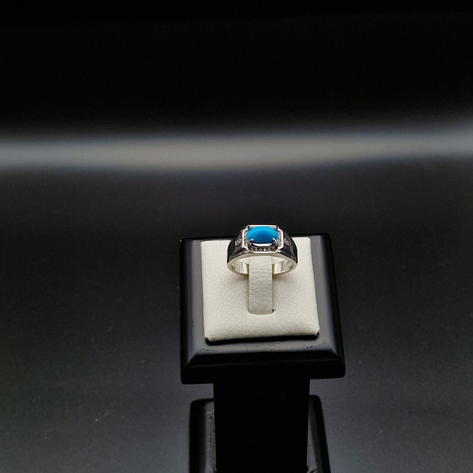 Turquoise Silver Ring Square Design