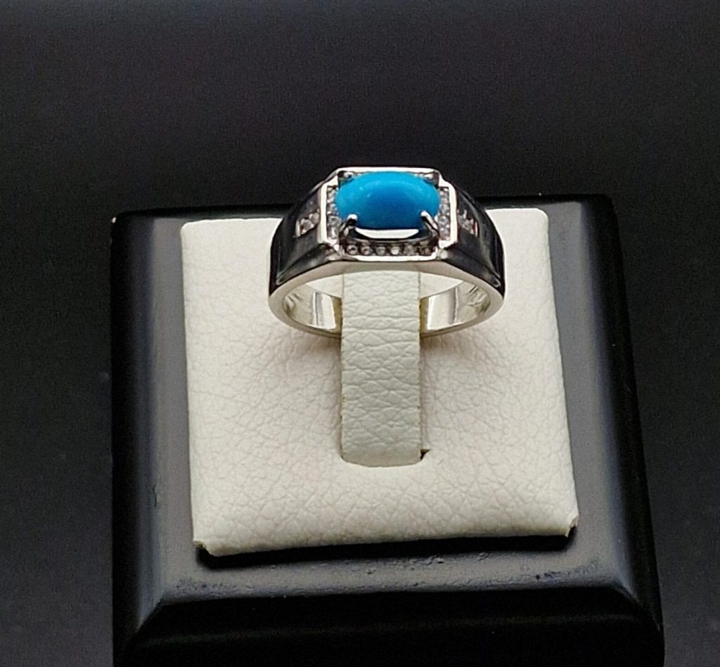 Turquoise Silver Ring Square Design