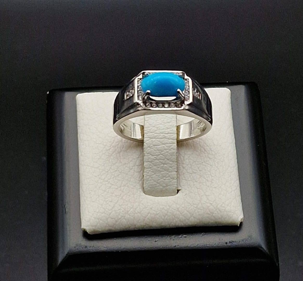 Turquoise Silver Ring Square Design