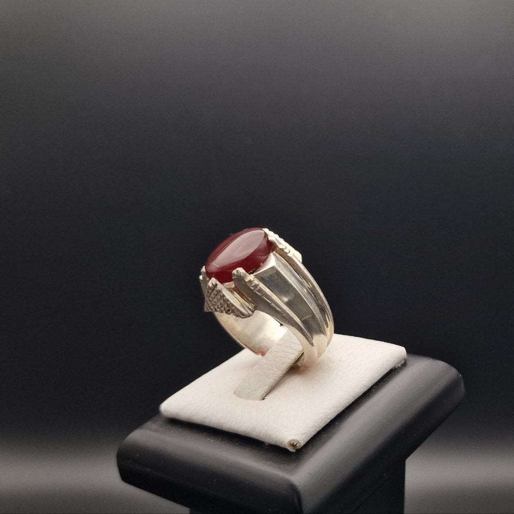 925 Sterling Silver Yemeni Aqeeq (Agate) Statement Ring