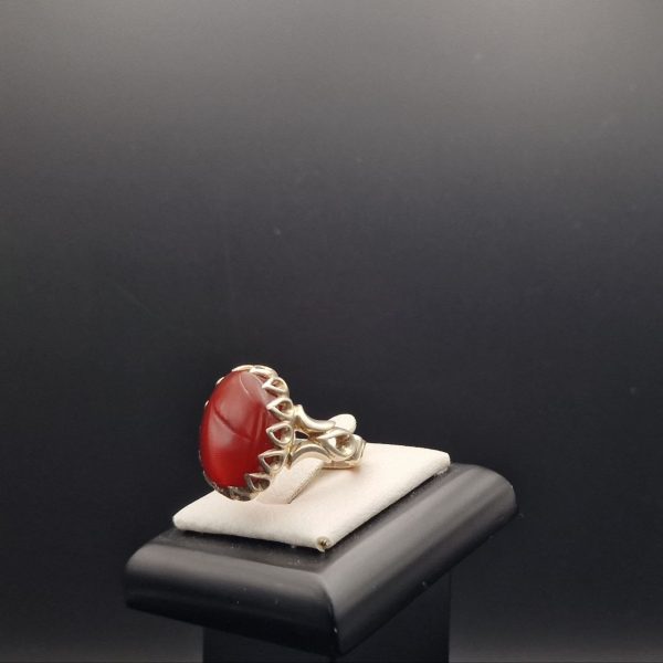 Yemeni Red Aqeeq - Silver Ring – Handcrafted jewelry